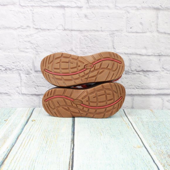 Chaco Red Nylon Hook & Loop Adjustable Strappy Water Athletic Sandals Size 6 - Picture 9 of 9